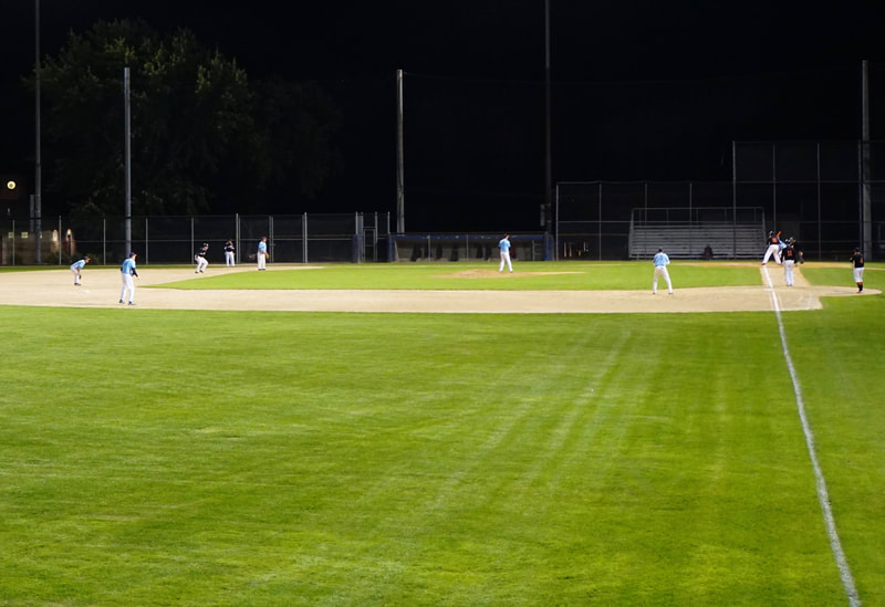 Outdoor sports lighting, baseball field.