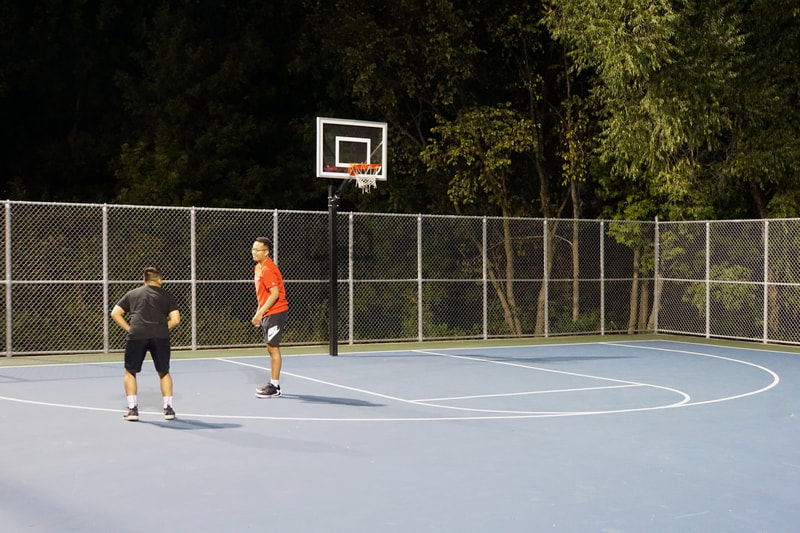 Outdoor sports lighting, basketball court..